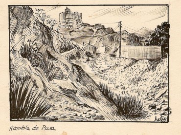 Rambla de Puça (1953), dibuix d'Helios.