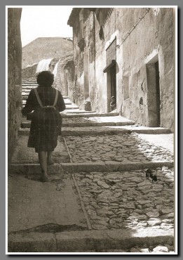 Casco antiguo en los años 50. Imagen de Luis Navarro Sala extraída de www.historiadepetrer.es