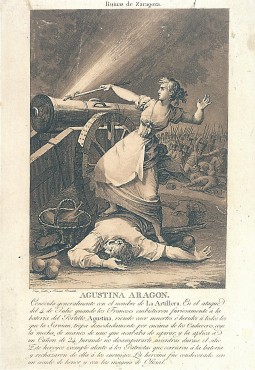 'Agustina de Aragón': una estampa de Juan Gálvez y Fernando Brambilla.