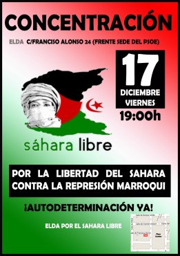 Cartel de la concentración convocada en apoyo al pueblo saharaui