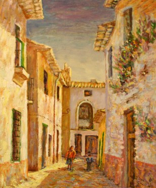 "Calle de La Virgen", Juan María Jiménez Moreno (1.999); óleo sobre lienzo.
