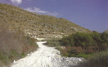 Vereda de los Serranos, el el límite entre los municipios de Elda y Monóvar