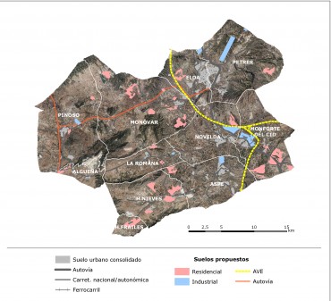 Delimitación de los suelos urbanos actuales y propuestos.
